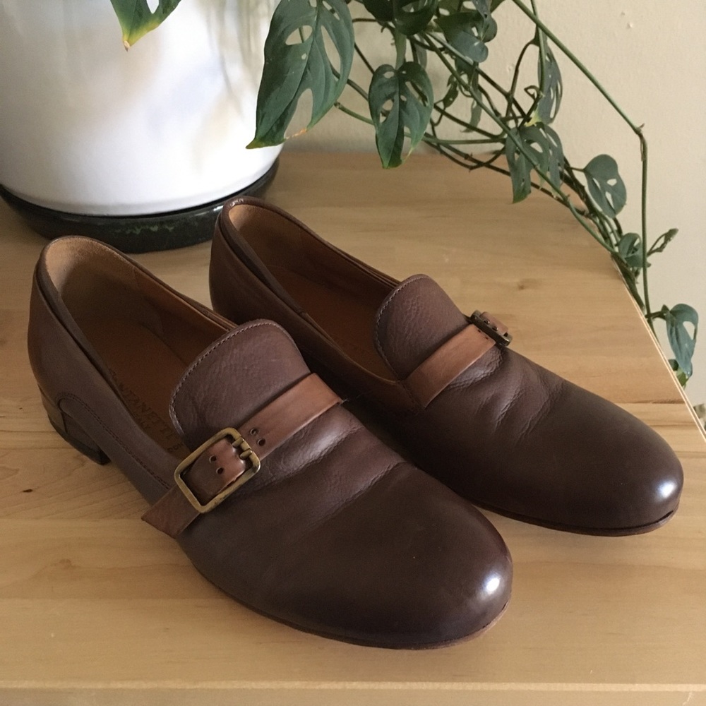 Two-Tone Brown Pantanetti Loafers